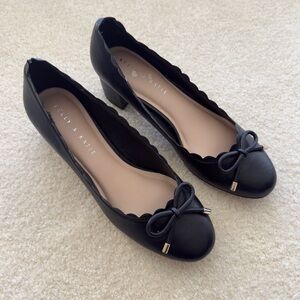Kelly & Katie Black Heels with Bow Detail